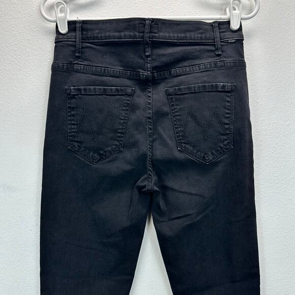 Mother The Hustler Ankle Fray Jeans Not Guilty Black Wash 27 - Picture 5 of 14